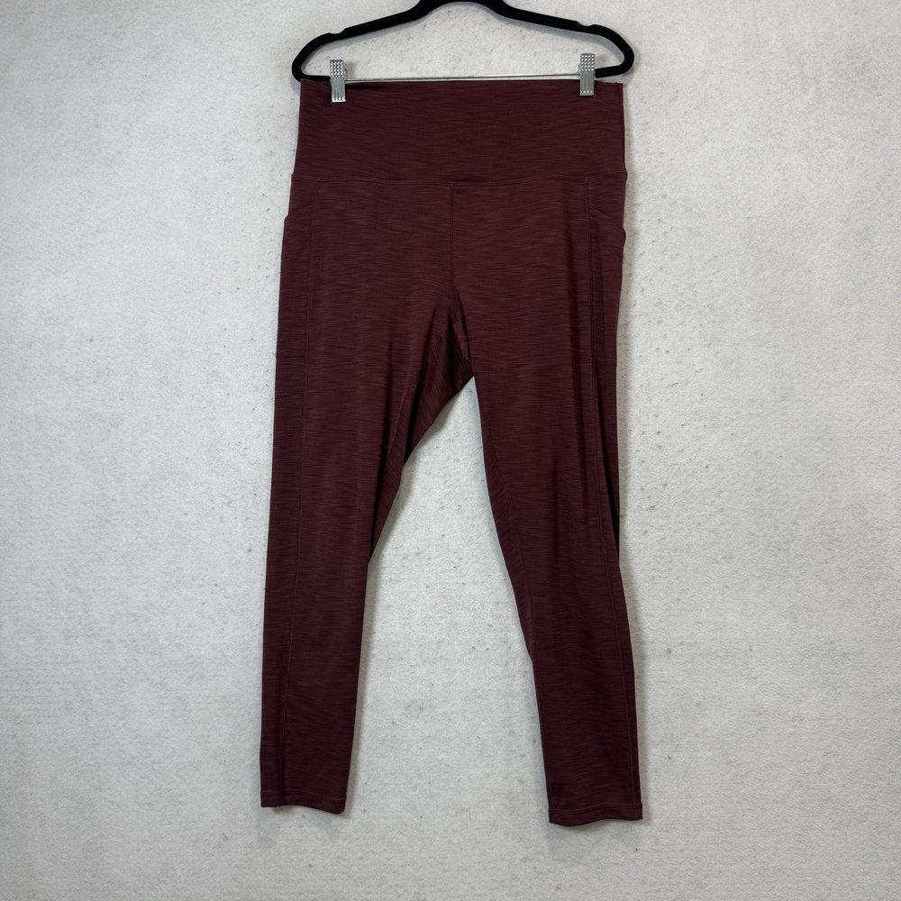 PrAna Leggings Womens XL Red High Rise Ankle Pocket Yoga Pants Athletic Workout